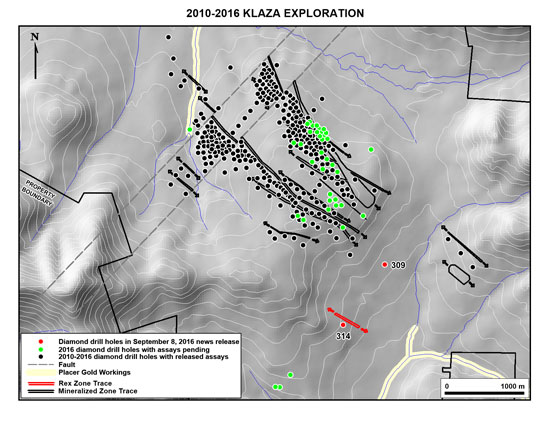 2010-2016 Klaza Exploration map