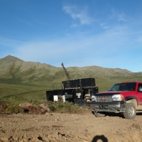 Truck with drill at western BRX zone